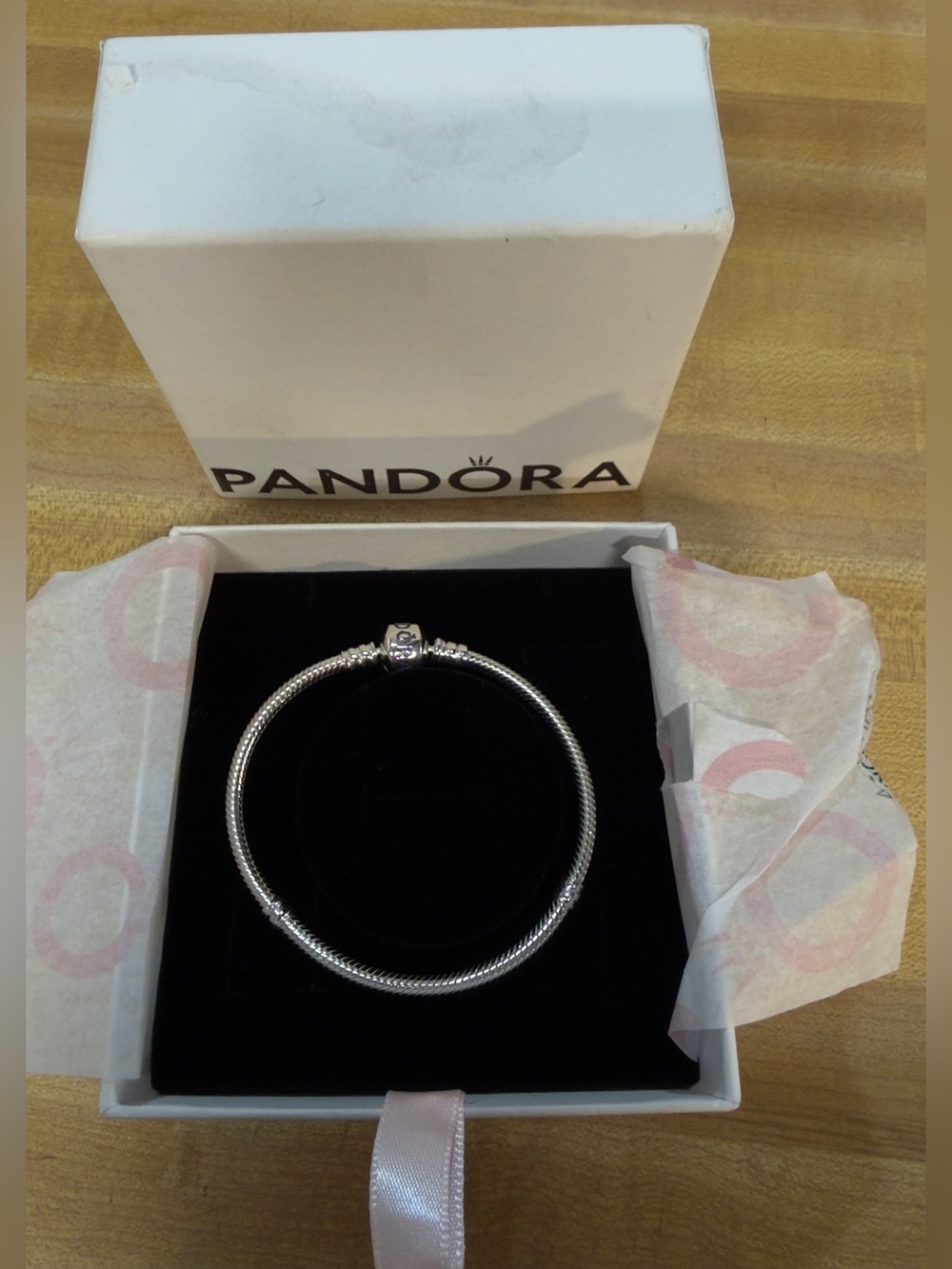 Pandora Sterling Silver Snake Chain Bracelet - Silver 7 inches